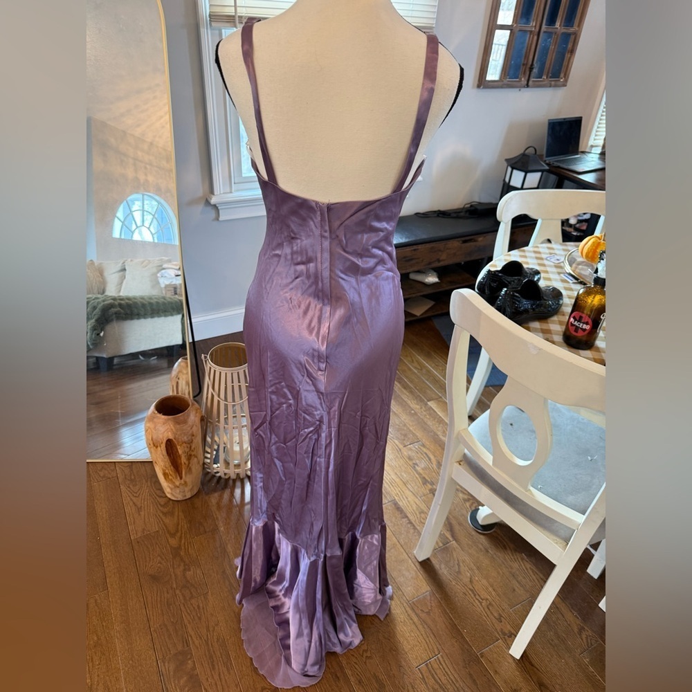 Urban Girl Nites Lavender Satin Dress size 11/12 Cocktail Prom - Picture 5 of 15
